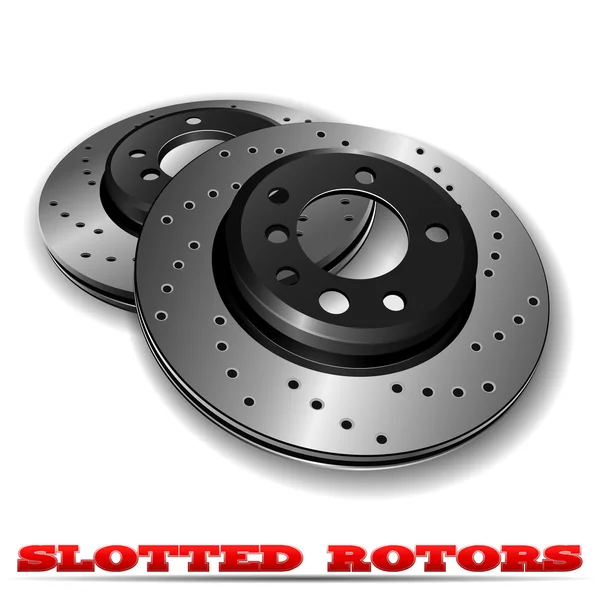 Design, sketch of car slotted rotors, isolated — Stock Vector