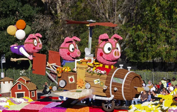 PASADENA, CALIFORNIA, USA - JANUARY 2: A close-up of the float, IF PIGS COULD FLY, from La Canada Flintridge is pictured during the 123rd edition of the Tournament of Roses Parade held January 2, 2012