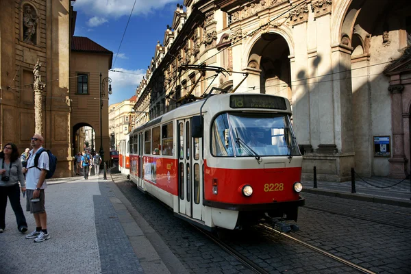 Light rail train in Prague — Stock Photo, Image