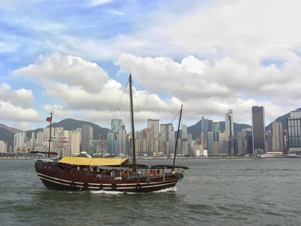 Puerto y barco de Hong Kong — Foto de Stock