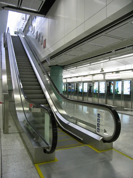 Metro station escalators — Stock Photo, Image