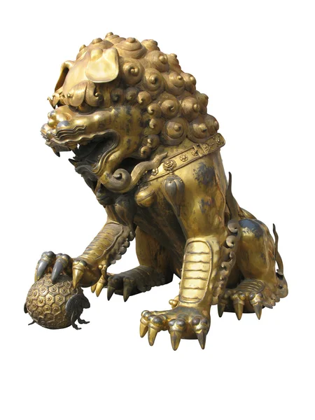 Bronze lion in China — Stock Photo, Image