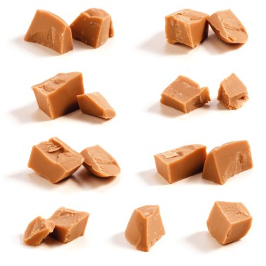 Caramel pieces on white clipart