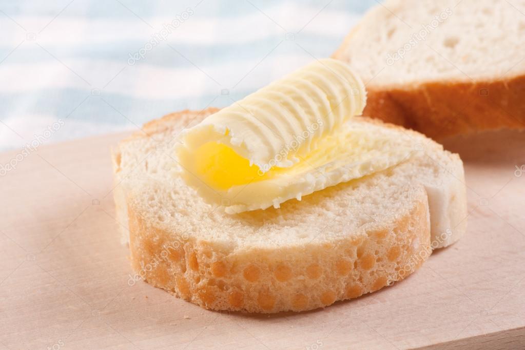 Butter curls on bread