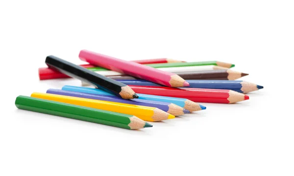 Colored pencils on white — Stock Photo, Image