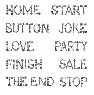 dikiş düğmeleri alfabesi