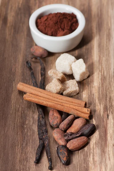 Kakao drink ingredienser — Stockfoto