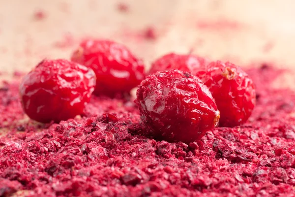 Dried and ground cranberries — Stock Photo, Image