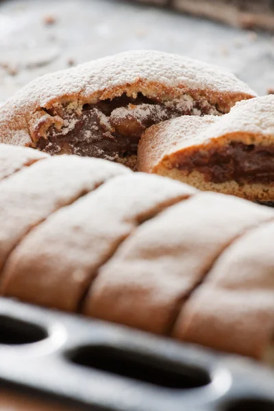 Biscotti with chocolate cream — Stock Photo, Image