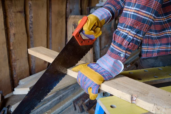 Hand såg skärbrädor — Stockfoto