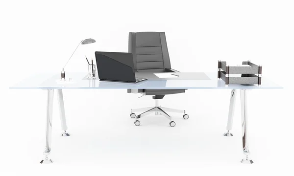 Director's workplace office,on white background, rendering 3d — Stock Photo, Image