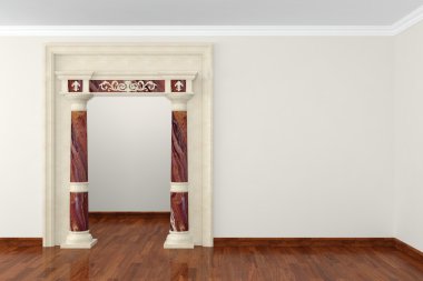 iç 3d render klasik portalı