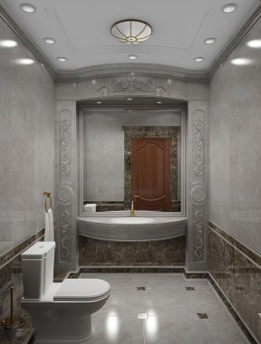 Interior the bathroom in classic style clipart