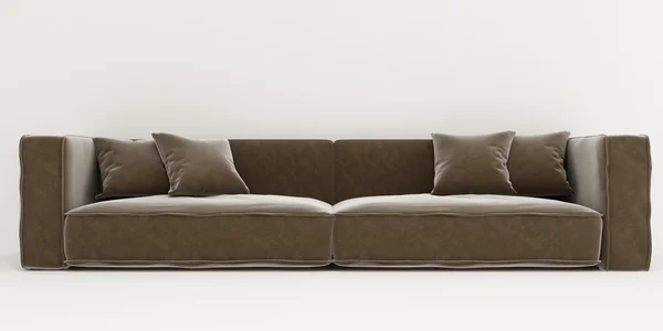 Sofá 3D renderizado sobre fondo blanco — Foto de Stock