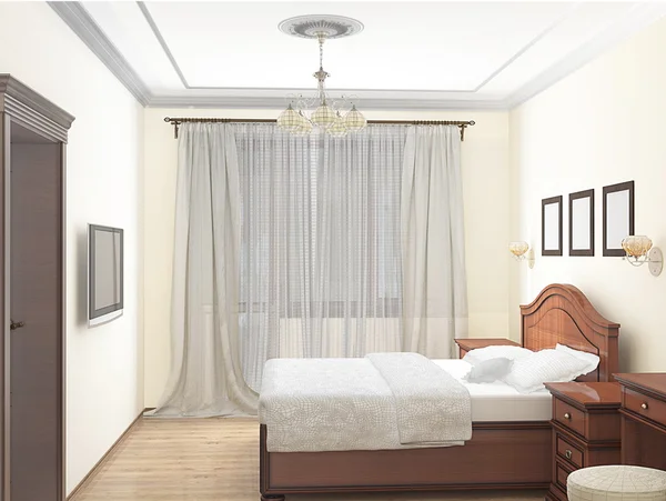 Sketsa 3D dari kamar tidur interior — Stok Foto