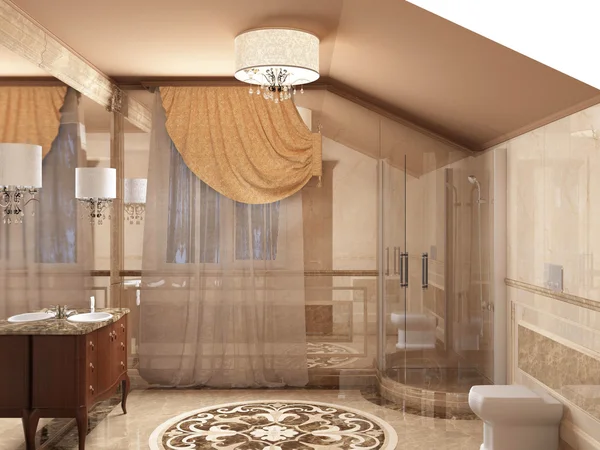 Interiér koupelna v klasickém stylu Stock Snímky