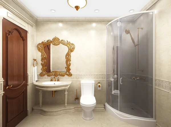 Interiér koupelna v klasickém stylu Stock Obrázky