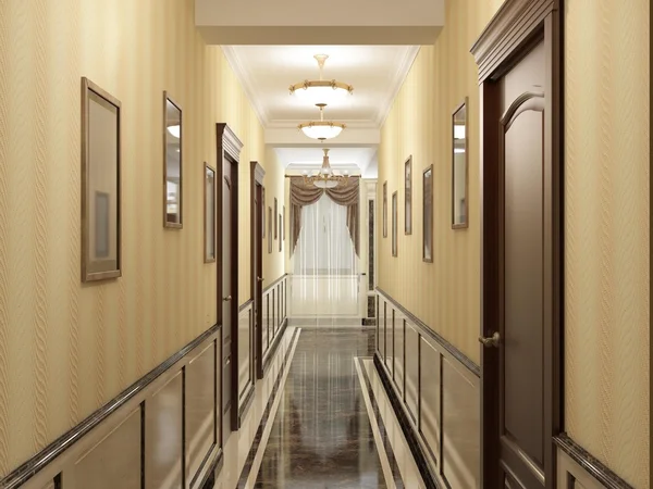 Hotel hall rendering — Stock Photo, Image