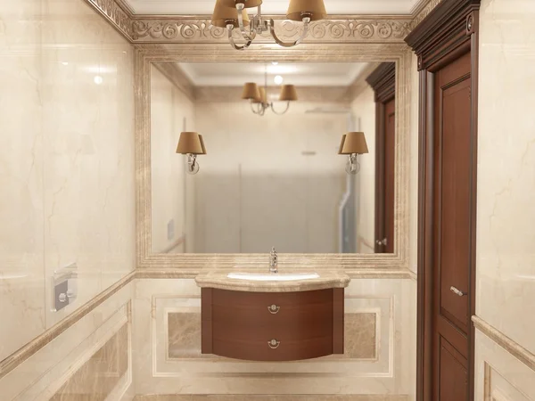 Interior the bathroom in classic style — Stock Photo, Image