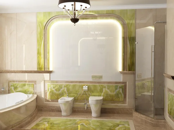 Interieur de badkamer in klassieke stijl Stockafbeelding