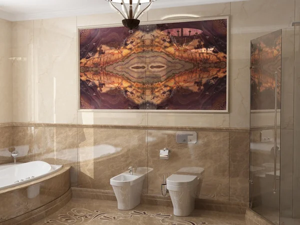 Interieur de badkamer in klassieke stijl Stockfoto