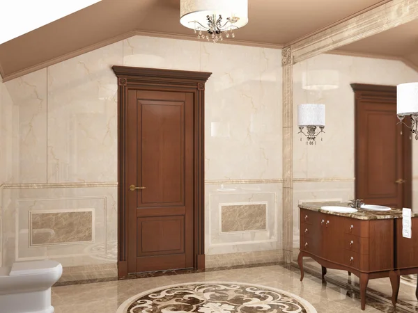 Interiér koupelna v klasickém stylu Stock Fotografie