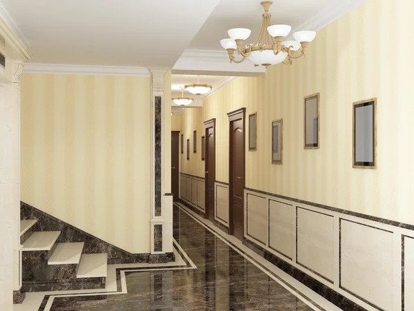 Hotel hall rendering — Stock Photo, Image