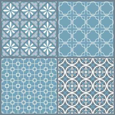 dört kesintisiz geometrik desen bir dizi