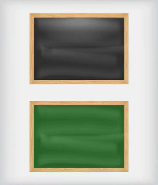 Svarta och gröna Tom chalkboards — Stock vektor