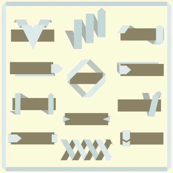 Set aus Vektor-Retro-Bändern, Bannern und Etiketten — Stockvektor