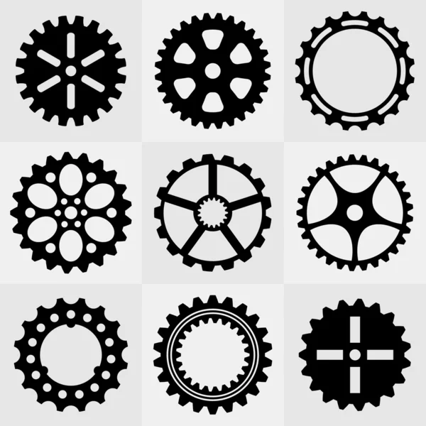 Set of gear wheels — Stock Vector