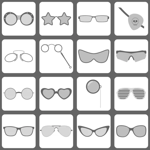 Solglasögon och glasögon ikoner — Stock vektor