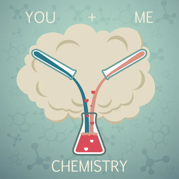 U en me het is chemie. chemie van de liefde — Stockvector