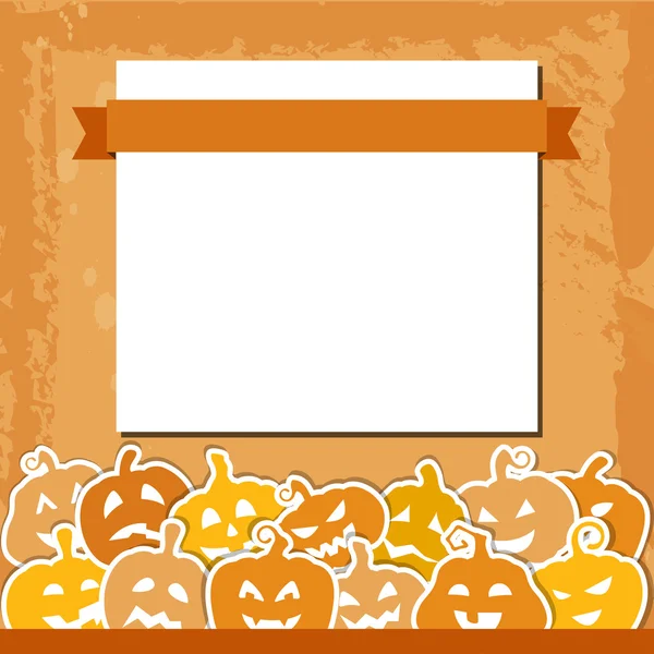 Halloween grunge fundo com abóboras amarelas e laranja — Vetor de Stock