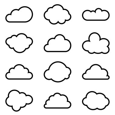 on iki farklı vektör şekilleri bulut kümesi