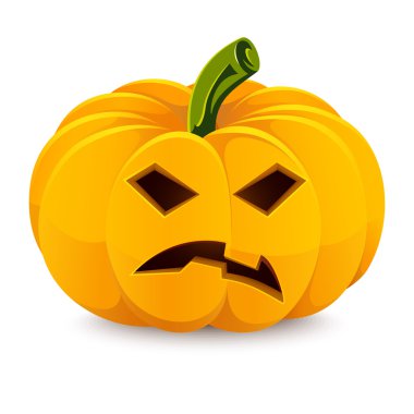 Cadılar Bayramı Balkabağı. beyaz zemin üzerine öfkeli jack-o-lantern