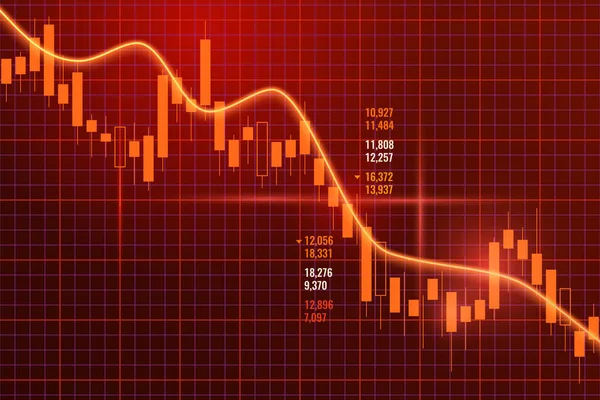 Grafico Vettoriale Negativo Dei Dati Finanziari Sugli Investimenti Grafico Mercato — Vettoriale Stock