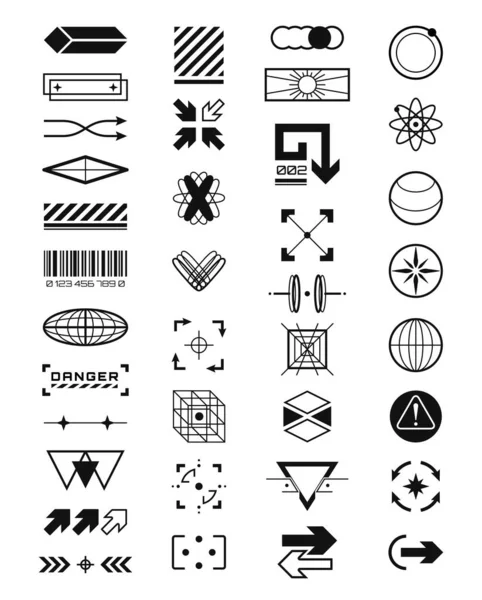 Collection Futuristic Elements Sci Elements Universal Trendy Geometric Shapes Statistics — ストックベクタ