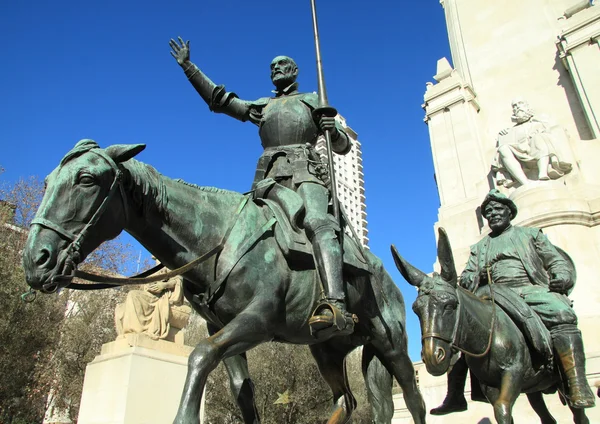 Monumento a Cervantes a Madrid — Foto Stock