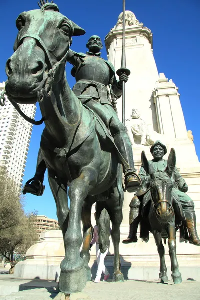 Monumento a Cervantes a Madrid Foto Stock Royalty Free