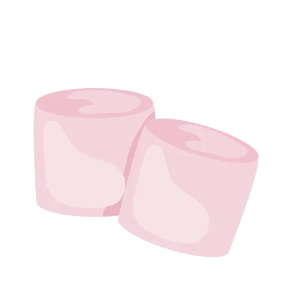 Зефір для напоїв ізольовано на білому тлі. Солодкі рожеві частування. Векторна ілюстрація — стоковий вектор