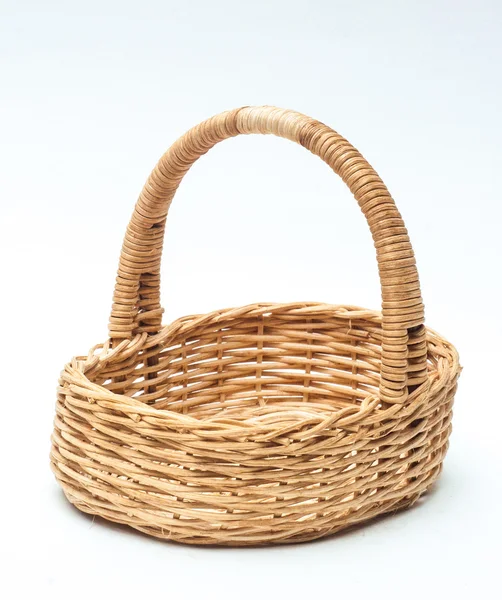 Vintage weave wicker basket isolated on white background — Stock Photo, Image