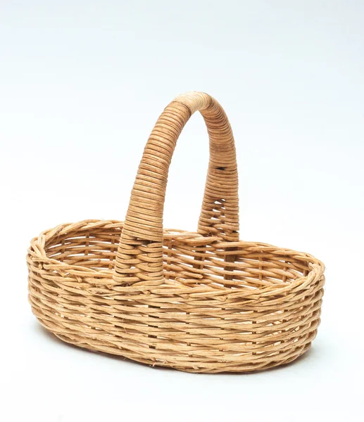 Vintage weave wicker basket isolated on white background — Stock Photo, Image