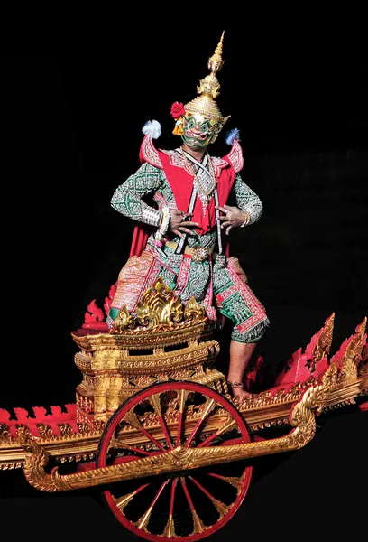 Khon thai klasik maskeli bale siyah arka plan.
