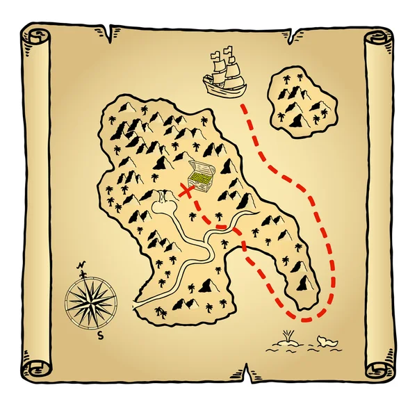 Treasure map — Stock Vector