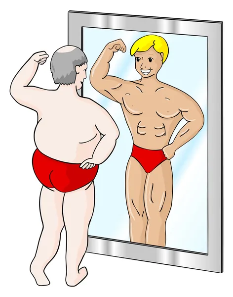 Fat muscle man — Stock Vector
