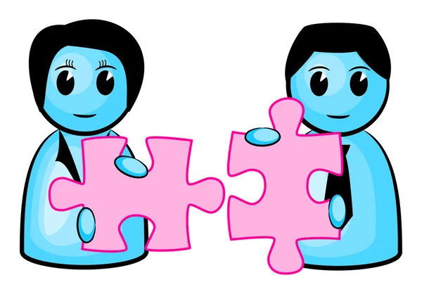 Deux pièces de puzzle assorties — Image vectorielle