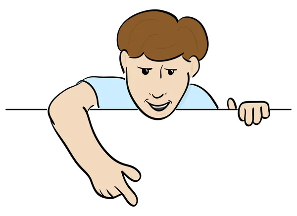 Homme pointant vers un signe — Image vectorielle