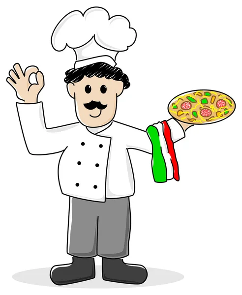 Pizza baker — Stok Vektör