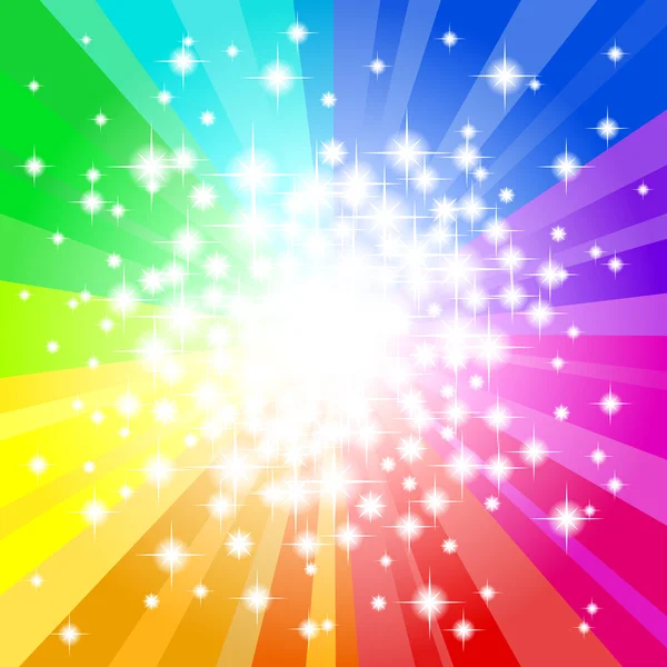 Fondo de estrella de color arco iris abstracto — Vector de stock